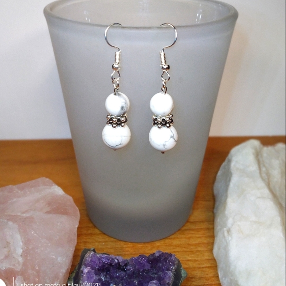 Howlite handmade earrings